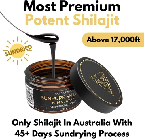 Miniatura 5 de Shilajit del Himalaya grado dorado por encima de 17000 pies, 0.53 oz purificada y orgánica 45 días de resina Shilajit secada al sol, 85 + minerales