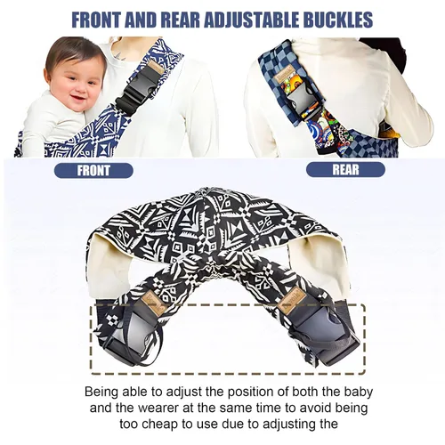 Miniatura 4 de Portabebés con Sling, Portabebés Sling, Portabebés para Niños Pequeños, Portabebés con Asiento de Cadera Ajustable y Antideslizante para Llevar