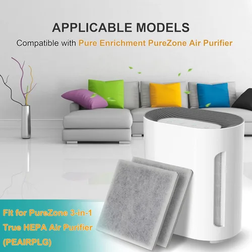 Miniatura 2 de Filtro de repuesto 3 en 1 True HEPA compatible con purificador de aire PureZone Pure Enrichment PEAIRPLG, número de pieza PEAIRFIL, paquete de 2