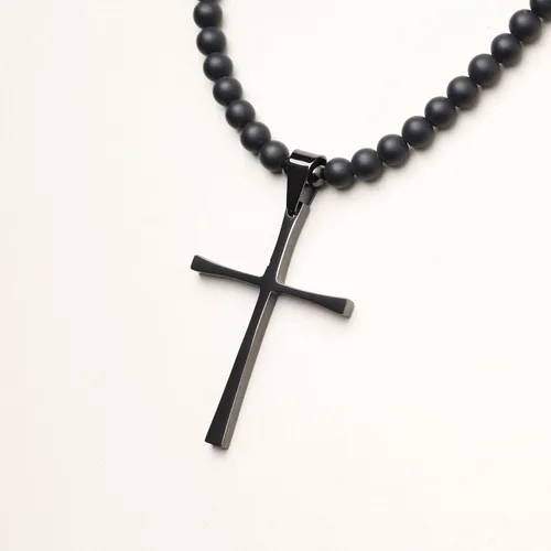 Miniatura 4 de COAI Collar con colgante de cuentas de piedra de ónix para hombre