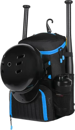 Mochila ligera para bate de béisbol con compartimento para zapatos, regalo de sóftbol para mujeres con gancho para valla y guante de bateo, casco |