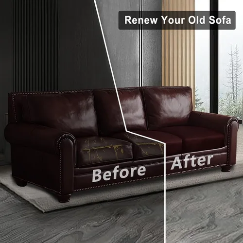 Miniatura 7 de ANARACHON Fundas de cojín de sofá con aspecto de cuero, juego de fundas de asiento de sofá, protector de muebles para sillón seccional, sofá biplaza
