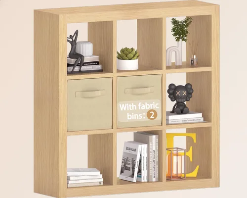 Miniatura 26 de furtble Estantería organizadora de almacenamiento de 8 cubos, moderna estantería abierta de madera, estante de exhibición multifuncional para sala