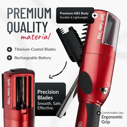 Miniatura 3 de Split-Ender Pro 2 - Herramienta de Belleza Profesional Original - Recortadora Inalámbrica de Puntas Abiertas para Cabello Dañado, Seco, Quebradizo