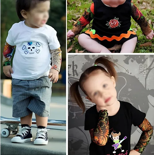 Miniatura 4 de Mangas temporales para tatuajes para niños, 10 fundas de protección solar falsas para niños y niñas