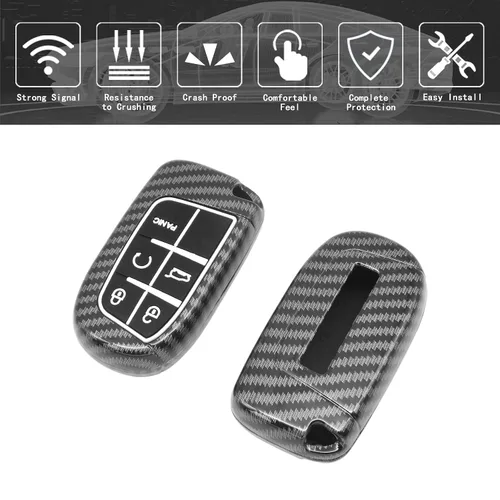 Miniatura 3 de Funda inteligente para llavero compatible con Chrysler 200 300 Dodge Challenger Charger Dart para Jeep Cherokee Compass Grand Cherokee SRT Hellcat