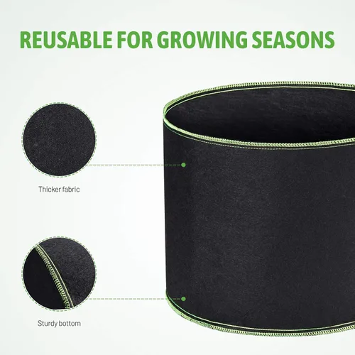 Miniatura 3 de Delxo Bolsas de cultivo de jardín de 1 galón, paquete de 10 bolsas de cultivo de plantas, macetas pequeñas de tela para plantar, verduras