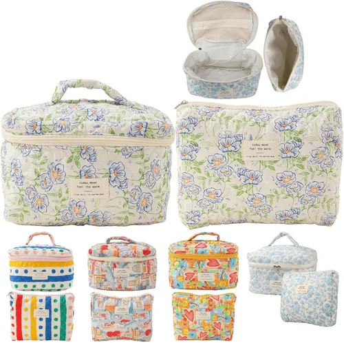 Miniatura 9 de Bolsa de Maquillaje Fcteap para Viaje, Esenciales de Viaje, Bolsa de Cosméticos Acolchada, Organizador de Artículos de Aseo, Inserción