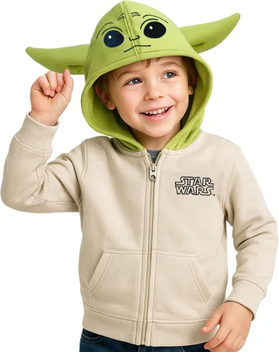 Miniatura 2 de Star Wars Mandalorian Grogu Zip-Up Hoodie for Toddler Size Adorable and Cozy Little Kids Jacket with Baby Yoda Face & Ear