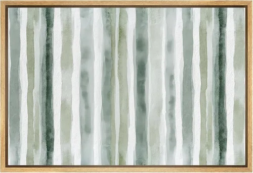 Miniatura 35 de SIGNWIN Lienzo enmarcado para pared, diseño de planta de bosque de montaña verde pastel, naturaleza, ilustraciones de área silvestre, arte moderno