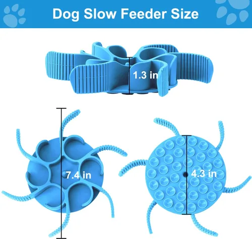 Miniatura 7 de Anipaw Cuencos Comederos Lentos para Perros de Silicona en Espiral Inserto de Comedero para Alimentos para Mascotas para Reducir la Velocidad