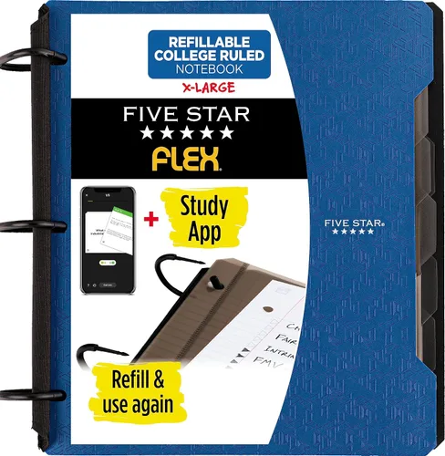 Miniatura 17 de Five Star Flex - Cuaderno recargable + aplicación de estudio, papel rayado universitario y carpeta de anillos TechLock de 1-1/2 pulgadas
