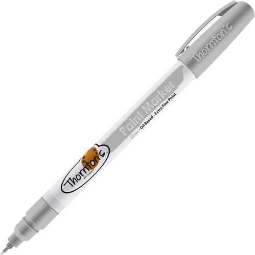 Thornton's Art Supply Rotuladores de pintura a base de aceite de alta calidad vibrante, extra fina, plata metálica para manualidades, pintura de