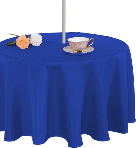 Miniatura 20 de Fitable Cubierta de Mesa Ovalada Oblonga para Exteriores e Interiores - Mantel Lavable Impermeable Sin Arrugas con Cremallera y Orificio para Beige