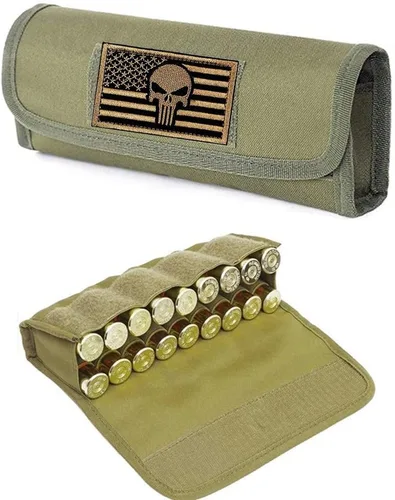 ACEXIER - Bolso táctico Molle de 18 rondas para cartuchos de caza militar, bolsa de munición, bolsa de cintura militar para balas de pistola de Verde