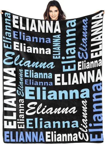 Miniatura 33 de Manta personalizada con nombre, manta personalizada con nombre, manta personalizada para adultos, niños y bebés, manta personalizada con monograma