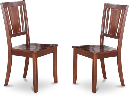 Miniatura 6 de East West Furniture DUC-BLK-LC Dudley - Sillas de comedor tapizadas de piel sintética, juego de 2, color negro