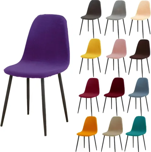 Miniatura 6 de Paquete de 4 fundas de elastano modernas de mediados de siglo, reutilizables, sin brazos, para sillas de comedor, para cocina, hogar, bar, hotel