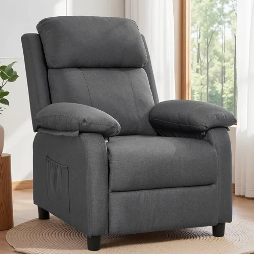 Korser Silla reclinable, sillas de sala de estar para adultos, silla de lectura acolchada para asiento profundo con bolsillos laterales, reclinables