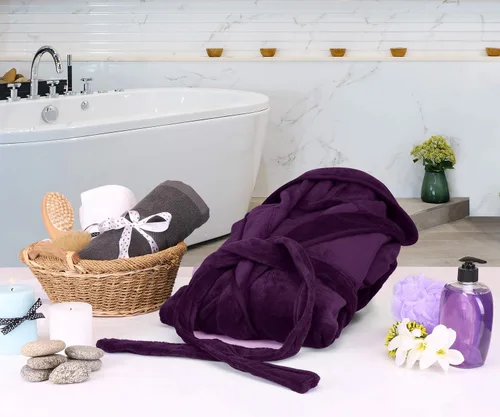 Miniatura 6 de NY Threads Bata larga de felpa con capucha para mujer