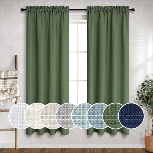 Miniatura 46 de Cortinas blancas puras de 38 pulgadas de ancho para dormitorio, juego de 2 paneles de cortinas de privacidad con bolsillo para barra, cortinas