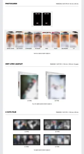 Miniatura 3 de Stray Kids 'Go Live '1er álbum 3 VER SET CD+80p PhotoBook+2p PhotoCard+8p Folleto lírico + 4 películas cortadas+tarjeta secreta+juego de tarjetas