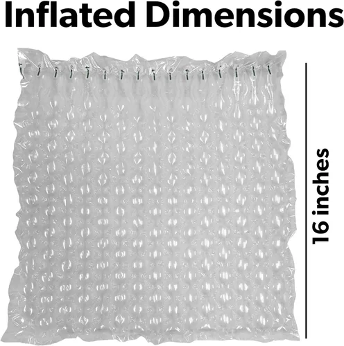 Miniatura 2 de Rollo de envoltura inflable de burbujas de 10 pulgadas x 144 pies, incluye bomba, almohadas de aire grandes y resistentes para envío, almohadas