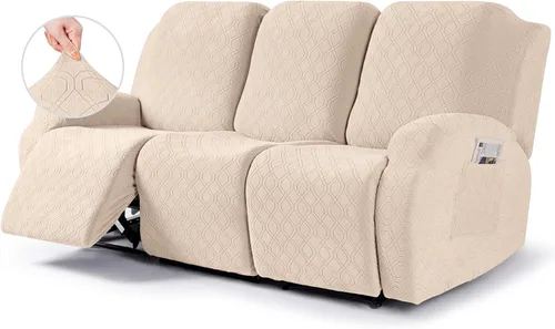 Miniatura 34 de VANSOFY Funda para silla reclinable, 3 piezas elásticas para silla reclinable, funda suave para silla reclinable, protector de muebles para perros