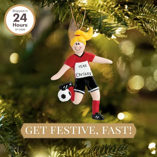 Miniatura 2 de Adorno de fútbol personalizado 2025 Personalización gratuita las 24 horas Adornos de Navidad deportivos grabados con láser para árbol Recuerdo