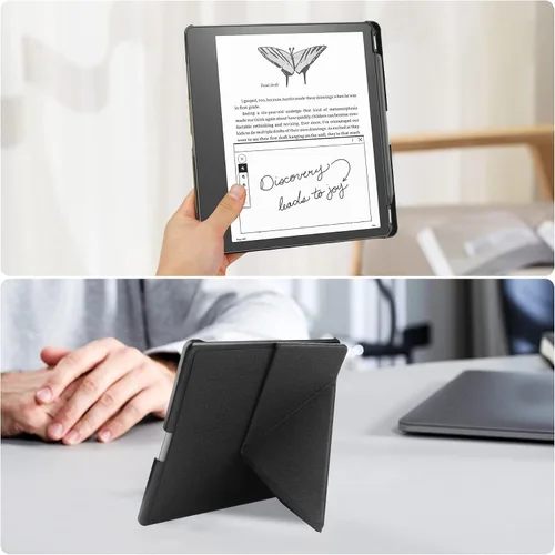 Miniatura 7 de Miimall Funda compatible con Kindle Scribe 2022, piel sintética de alta calidad, con función de encendido/apagado automático y múltiples ángulos