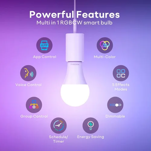 Miniatura 2 de VOCOlinc Bombilla inteligente funciona con Apple Homekit, Alexa, Google Home, bombillas inteligentes WiFi regulables, 850 lúmenes, bombilla LED