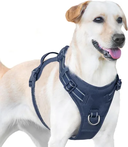 Miniatura 7 de Arnés sin tirones para perro, chaleco reflectante para cachorros para perros pequeños, medianos y grandes (negro, XS)