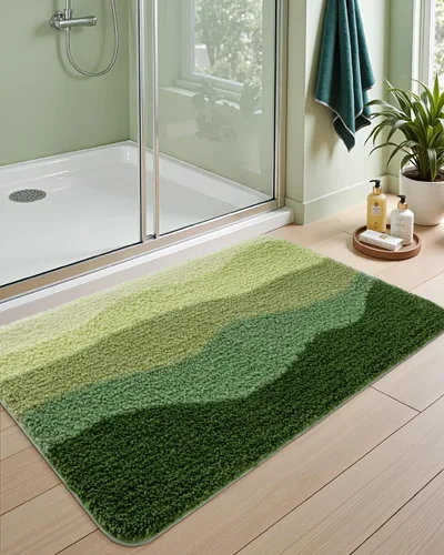 Miniatura 3 de DEXI Alfombras de baño antideslizantes, de 16 x 24 pulgadas, lavables de microfibra, tapete de baño de secado rápido, absorbente ultra suave
