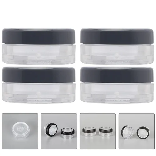 Miniatura 3 de FOMIYES Recipientes de polvo de maquillaje con tamiz y tapas, caja de polvo suelta vacía para polvo, estuche para polvos de cosméticos (0.35 oz), 4