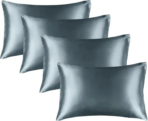 Miniatura 26 de Bedelite Funda de almohada de satén para el cuerpo, súper suave y refrescante, para el cabello y la piel, transpirable, sedosa y larga, 20 x 54 Rosa