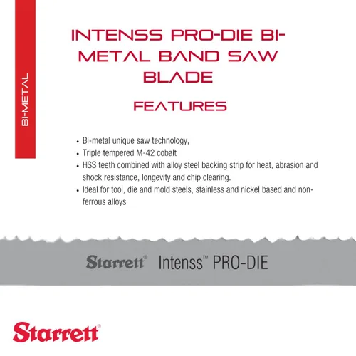 Miniatura 2 de Hoja para sierra de banda profesional Pro-Die de Starrett, Bi-Metal, diente Intenss, set curvo, corte neutral, 1