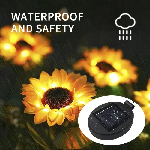 Miniatura 3 de Parte superior de repuesto de luz solar para luz de flor, panel solar LED, parte de repuesto para decoración de flores al aire libre, jardín, patio