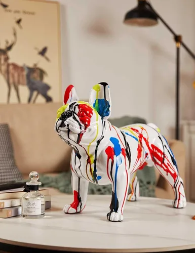 Miniatura 2 de Estatua de Bulldog Escultura Decoración Moderna Estatua de Animal Estatua Regalos para el Hogar Centro de Mesa Artesanías Polyresin Arts 19.7 in