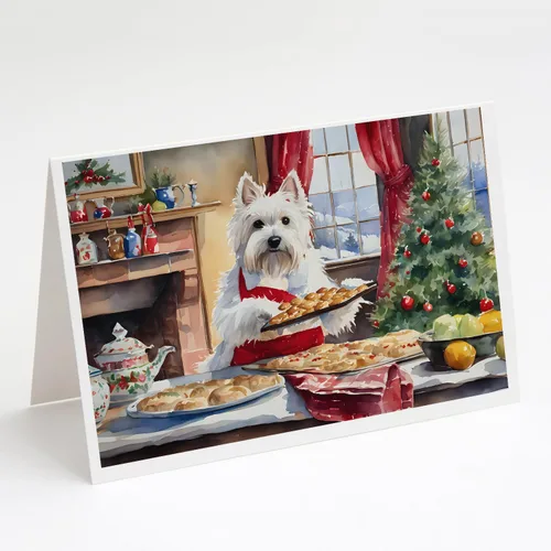 Miniatura 9 de Caroline's Treasures DAC3884GCA7P Paquete de 8 tarjetas en blanco de Navidad con galletas de husky siberiano Tarjetas de felicitación con sobres