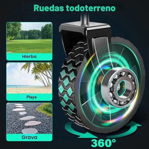 Miniatura 6 de Carro plegable con ruedas: Carro plegable de alta resistencia de 163 kg, Carro plegable portátil todo terreno para compras de comestibles, Camping