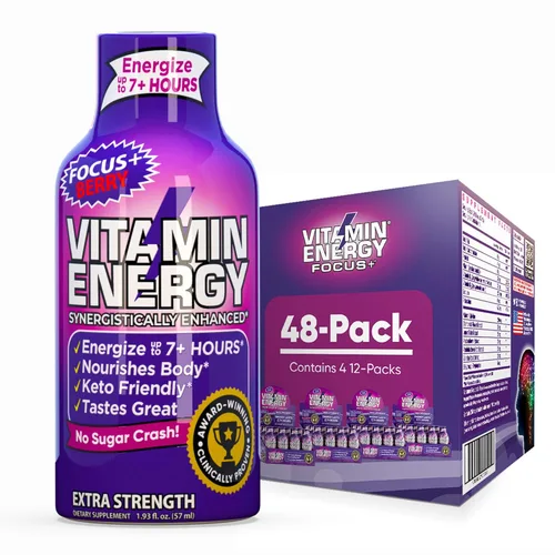 Miniatura 17 de Vitamin Energy Immune+ Extra Strength Energy Shot Army Orange 10 unidades, 260 mg de cafeína natural, vitaminas B, citicolina, té verde, apoyo