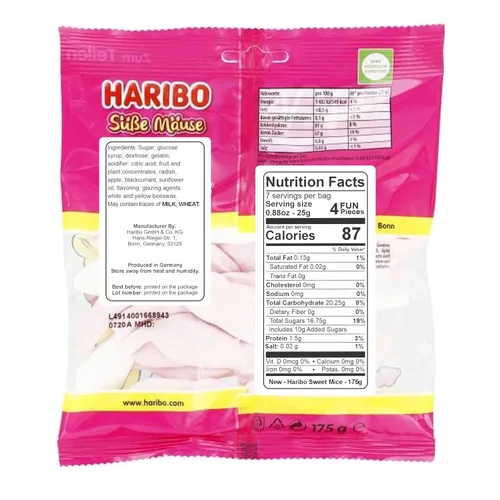 Miniatura 2 de Haribo Susse Mause (Sweet Ratones) Gummi Candy 7.05 oz