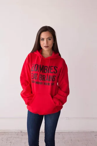 Miniatura 3 de Crazy Dog - Sudadera unisex con capucha de Halloween con diseño de zombies Eat Brains Don't Worry You're Safe