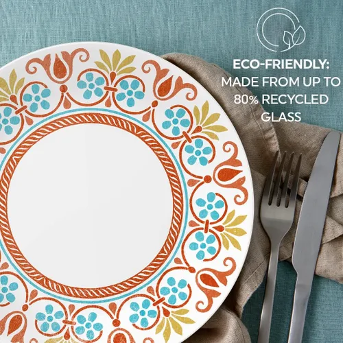 Miniatura 6 de Corelle Vitrelle - Juego de platos de aperitivos para ensalada de 6 piezas (6.75"), vidrio de triple capa y resistente a las astillas, platos