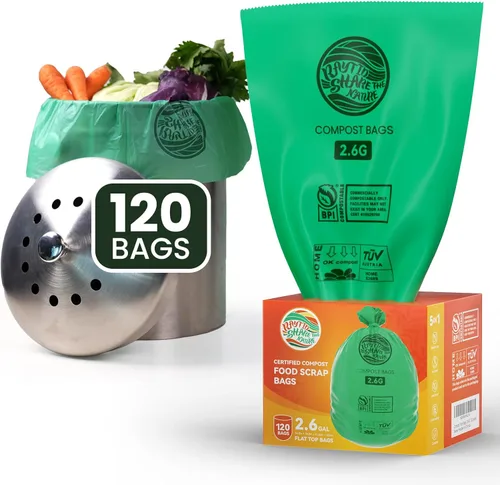 Miniatura 8 de Bolsas de compost 3 galones, 100 unidades, bolsas de compost para restos de comida que caben en el contenedor de la encimera, bolsas pequeñas