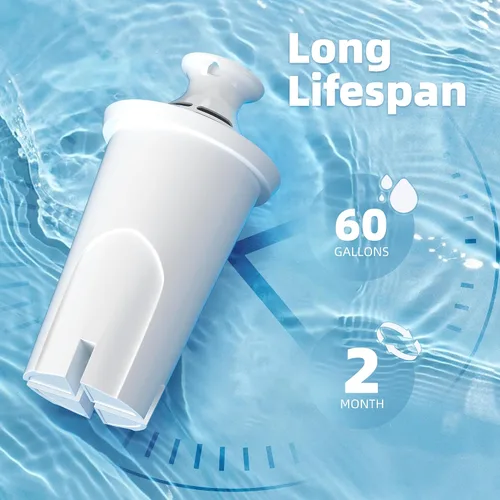 Miniatura 5 de Paquete de 3 filtros de agua de repuesto compatibles con jarras y dispensadores Brita, sin BPA, se adapta a Classic 35557, OB03, Mavea 107007