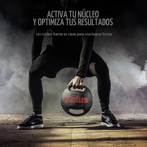 Miniatura 3 de ZELUS Balón medicinal con doble agarre, pelota de ejercicio de 10/20 libras, pelota de peso con asas, pelota de ejercicio con agarre texturizado