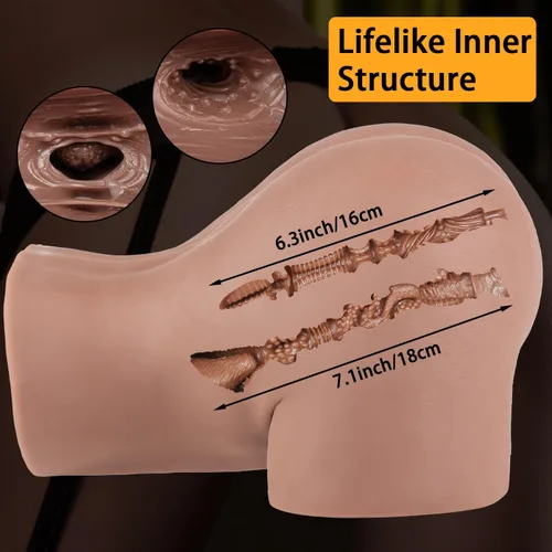 Miniatura 4 de Muñeca Sexual Masculina de 5.5 lb Masturbador con Vagina Anal Estimulador Sexual Realista de Trasero Grande Marrón Muñecas Sexuales Coño de Bolsillo