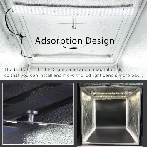 Miniatura 4 de Caja de luz fotográfica grande de 27 x 27 pulgadas/27.6 x 27.6 in, regulable para estudio fotográfico, caja de tienda de campaña profesional