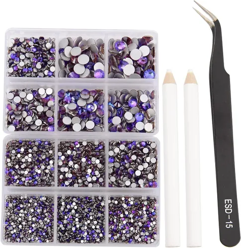 Miniatura 79 de NCB 288 diamantes de imitación de cristal redondos para arte de uñas, con parte trasera plana, para hacer accesorios de bricolaje, zapatos, ropa